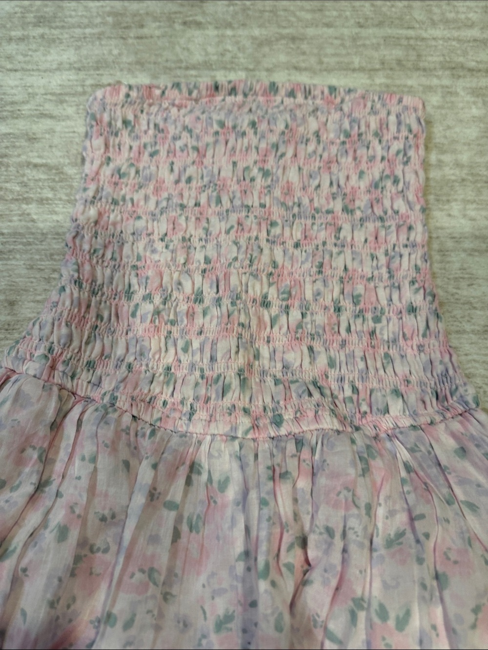 Hollister Pink Floral Smocked Sundress Romper - Picture 9 of 9